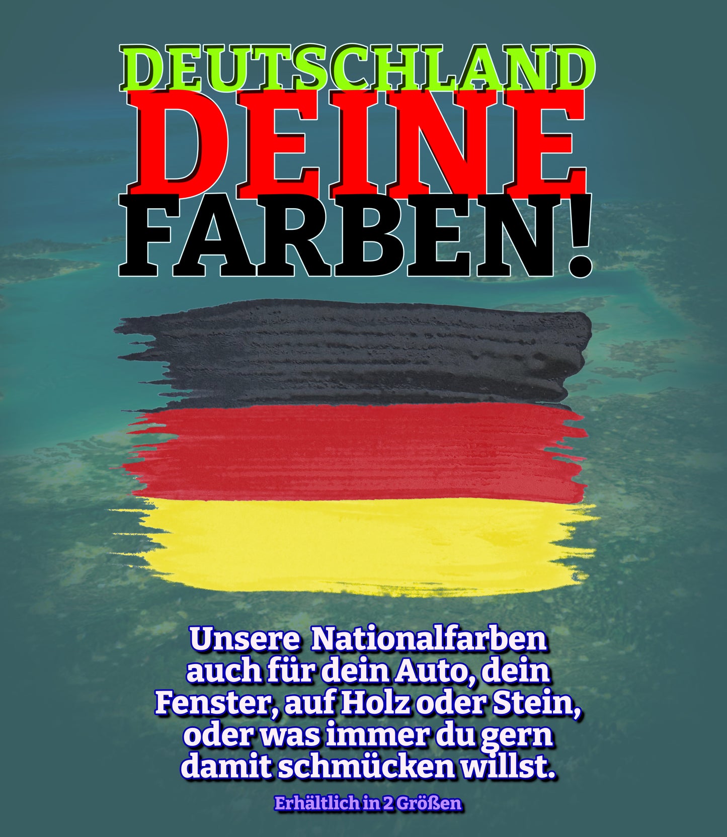 Deutschland-Sticker, transparent und UV-beständig