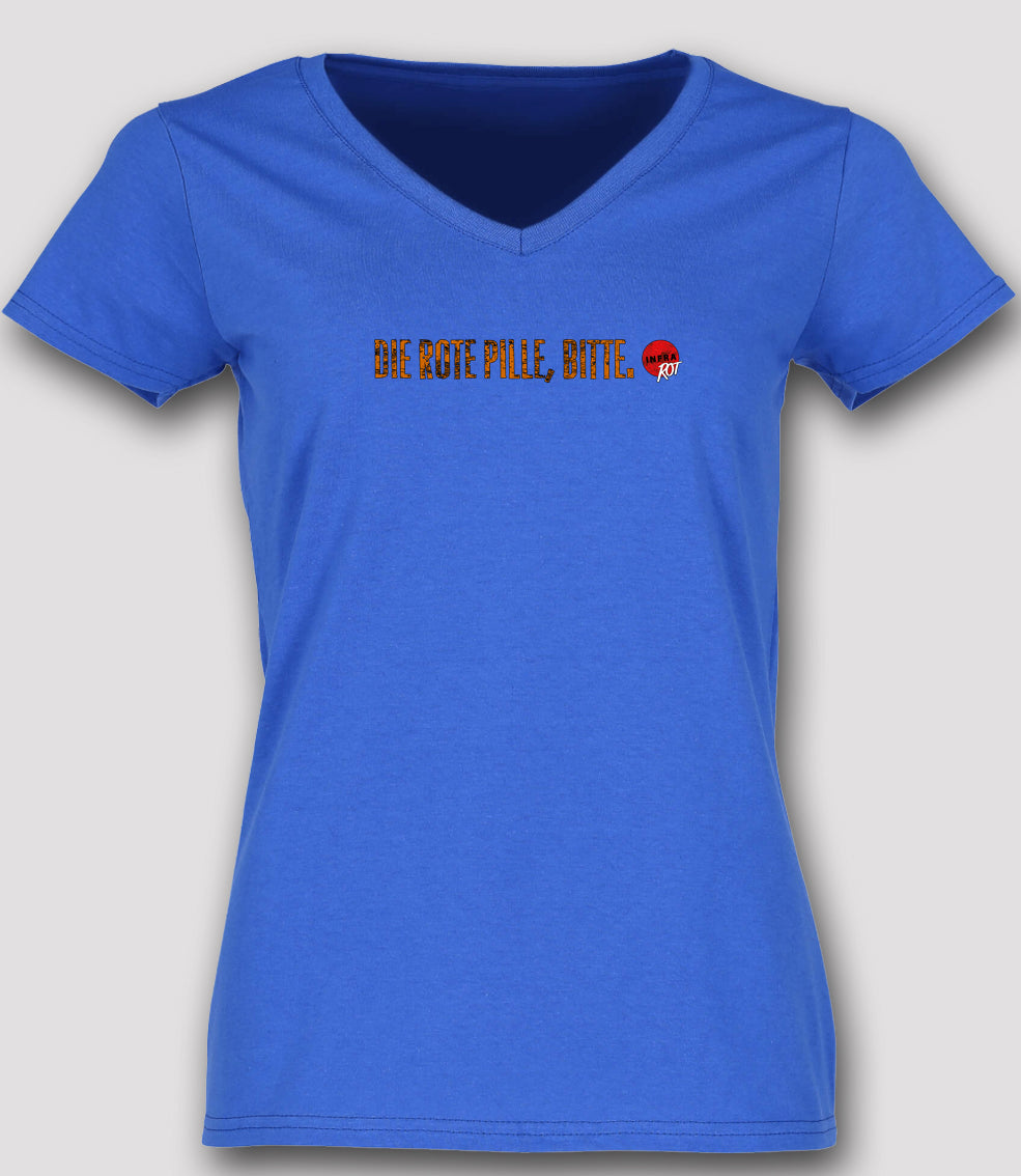 T-Shirt - Rote Pille V-Frau